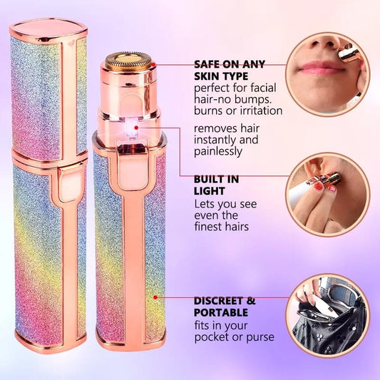 2-in-1 Electric Eyebrow Trimmer and Facial Hair Shaver for Women